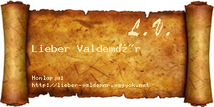 Lieber Valdemár névjegykártya
